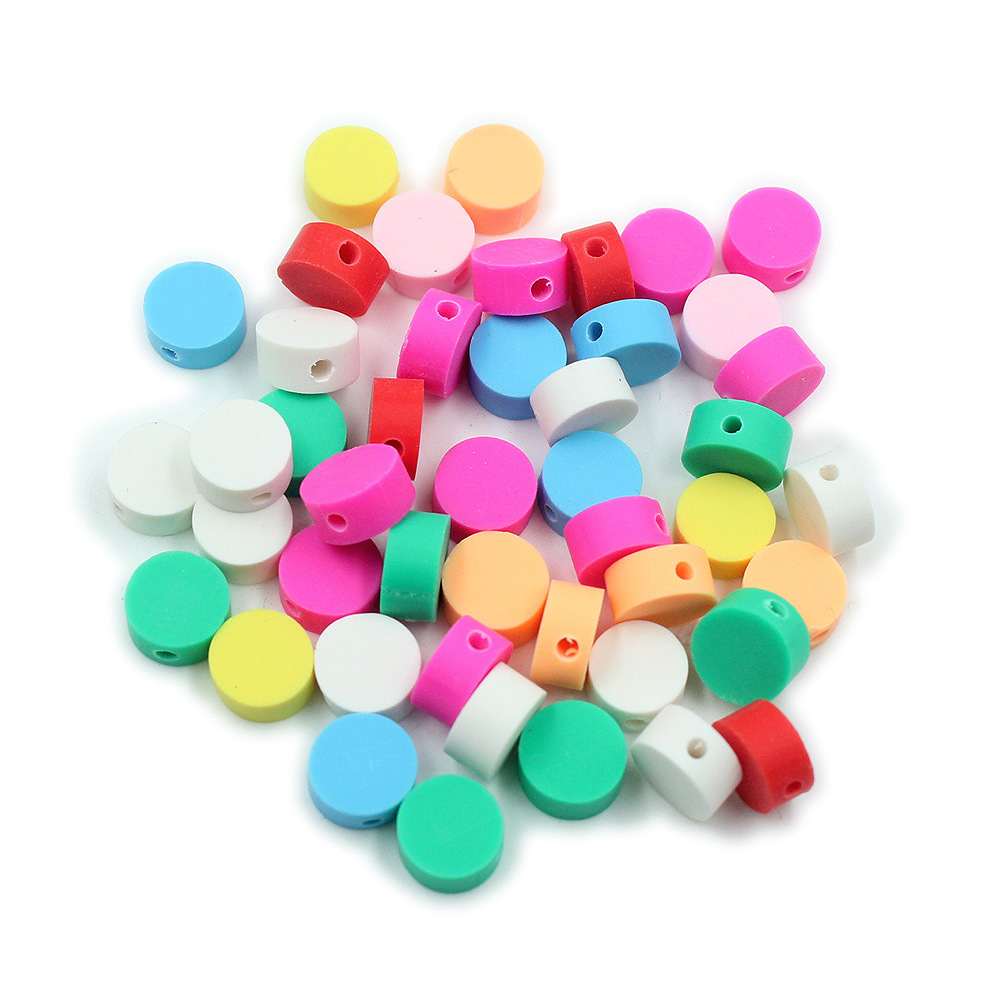 Cuentas de cerámica suave DIY, caras sonrientes, sueltas para pulseras y collares