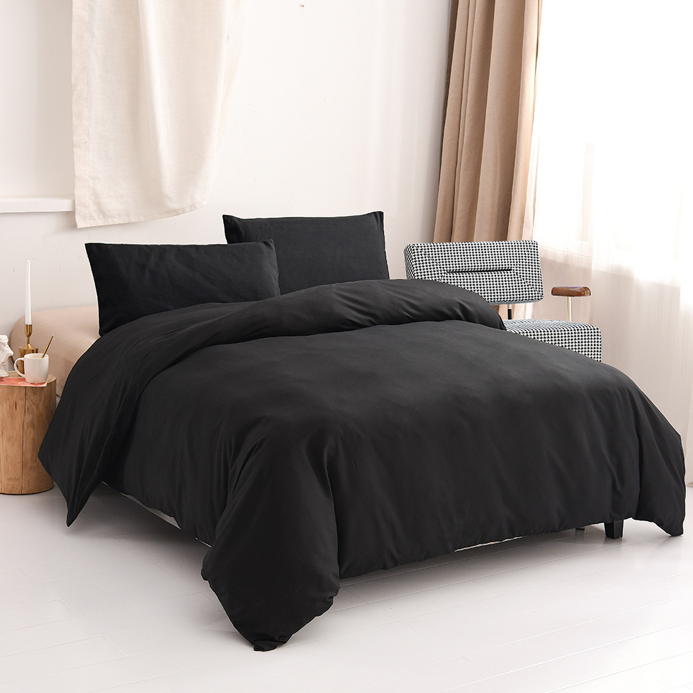 Textil para el hogar transfronterizo color sólido conjunto de tres piezas Amazon transfronterizo juego de cama edredón funda de almohada ropa de cama Comercio exterior al por mayor