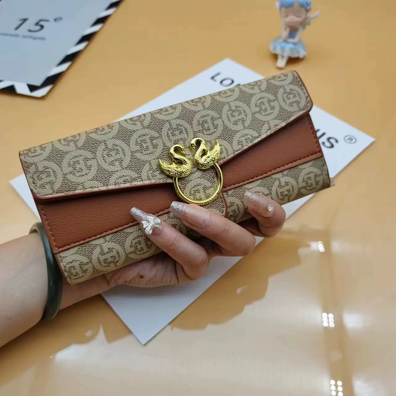 路易丹尼斯2024新款时尚女士钱包女长款女式三折两用卡包钱包卡包