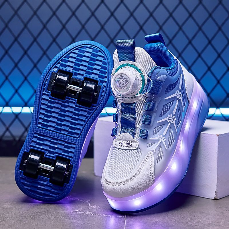 Heelys Shoes for Girls 2025 Spring & Fall New Mesh Kidsren's Sports Skates for Girls Light-Up Roller Skates for Boys