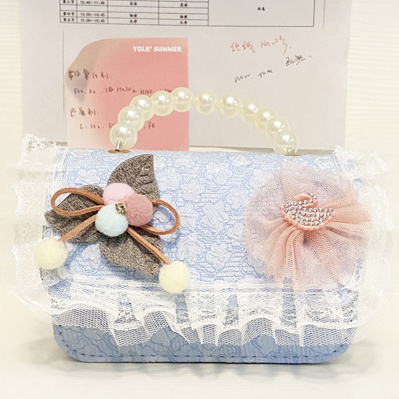 韓国の子供の斜めのショルダーバッグの新型の大きい顔の犬の真珠のハンドバッグの小さい香りの風のかわいいチェーンバッグの王女のアクセサリーのカバン|undefined