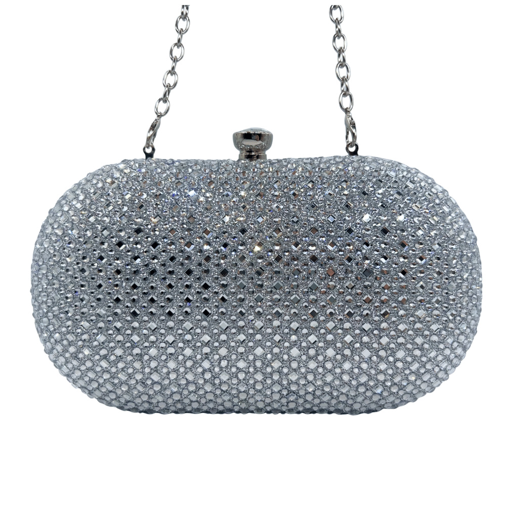 Túi clutch nữ đính đá sáng bóng dự tiệc thanh lịch — vàng nhạt, bạc, ngọc lục bảo, màu xanh đậm chi tiết 3