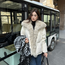 LS 极简通勤毛毛领短款羽绒服  广州十三行25秋冬新品女装Y9916#