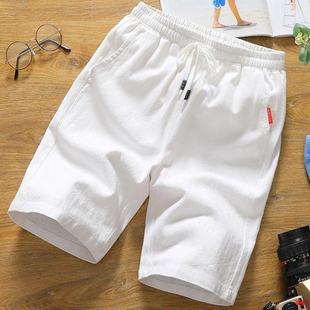 Cotton Linen Shorts Men's Summer Sports Casual Pants Men's Solid Color All-match Loose Beach Pants Thin Large Pants