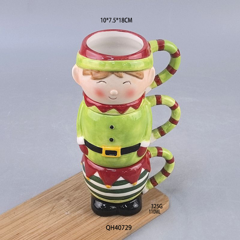 Cerámica Combinación creativa Taza de tres pilas King Husband Clown Ambiente navideño Pareja Taza de café Taza Taza de cerámica