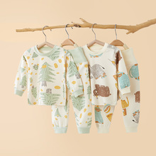 宝宝秋衣秋裤套装纯棉婴幼儿高腰护肚保暖内衣服儿童分体打底秋冬