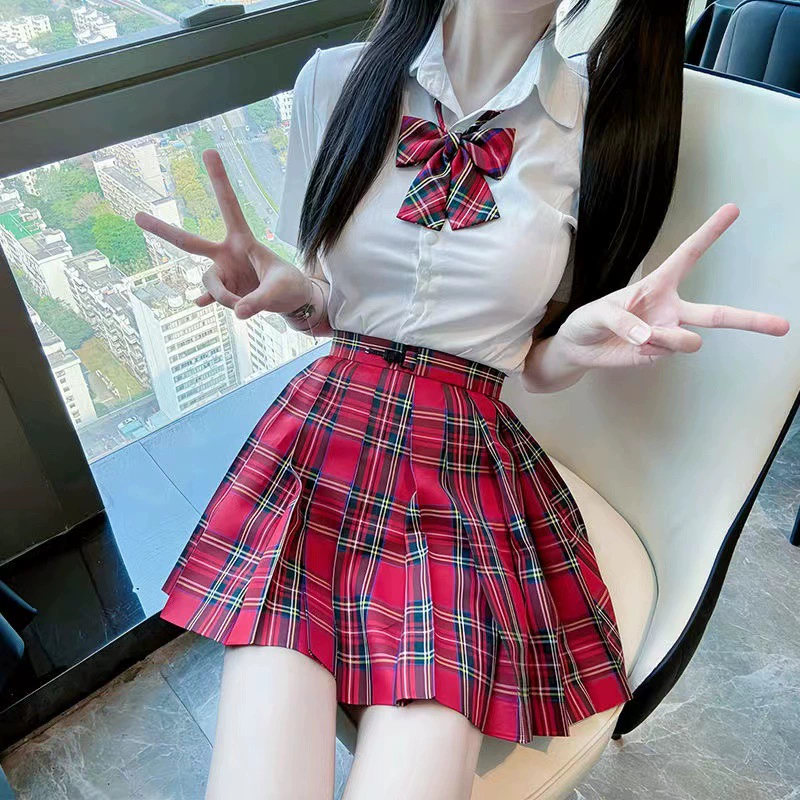 Академический стиль тонкая горячая девушка клетчатая юбка униформа jk юбка короткая талия