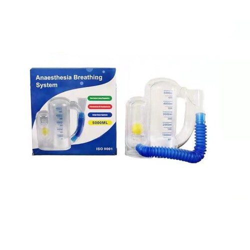 Three-ball breathing trainer student lung capacity training physical test middle-aged and elderly lung function exerciser breathing dual-purpose