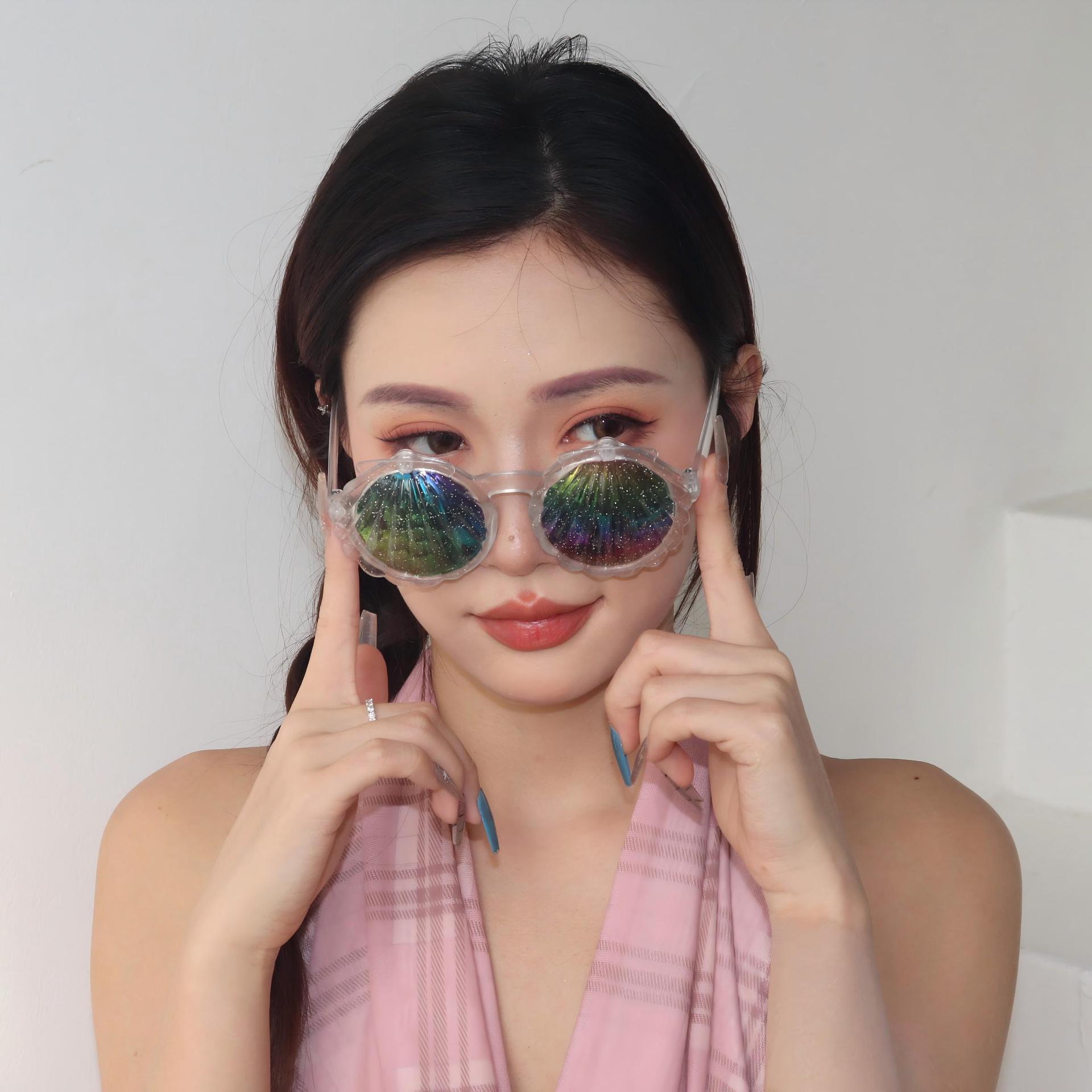 Gafas de Fiesta con Concha Abatible de Plástico ABS Decorativas para Playa y Vacaciones