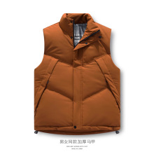 秋冬御寒保暖纯色连帽高品质羽绒棉马甲男女同款休闲时尚加厚无袖