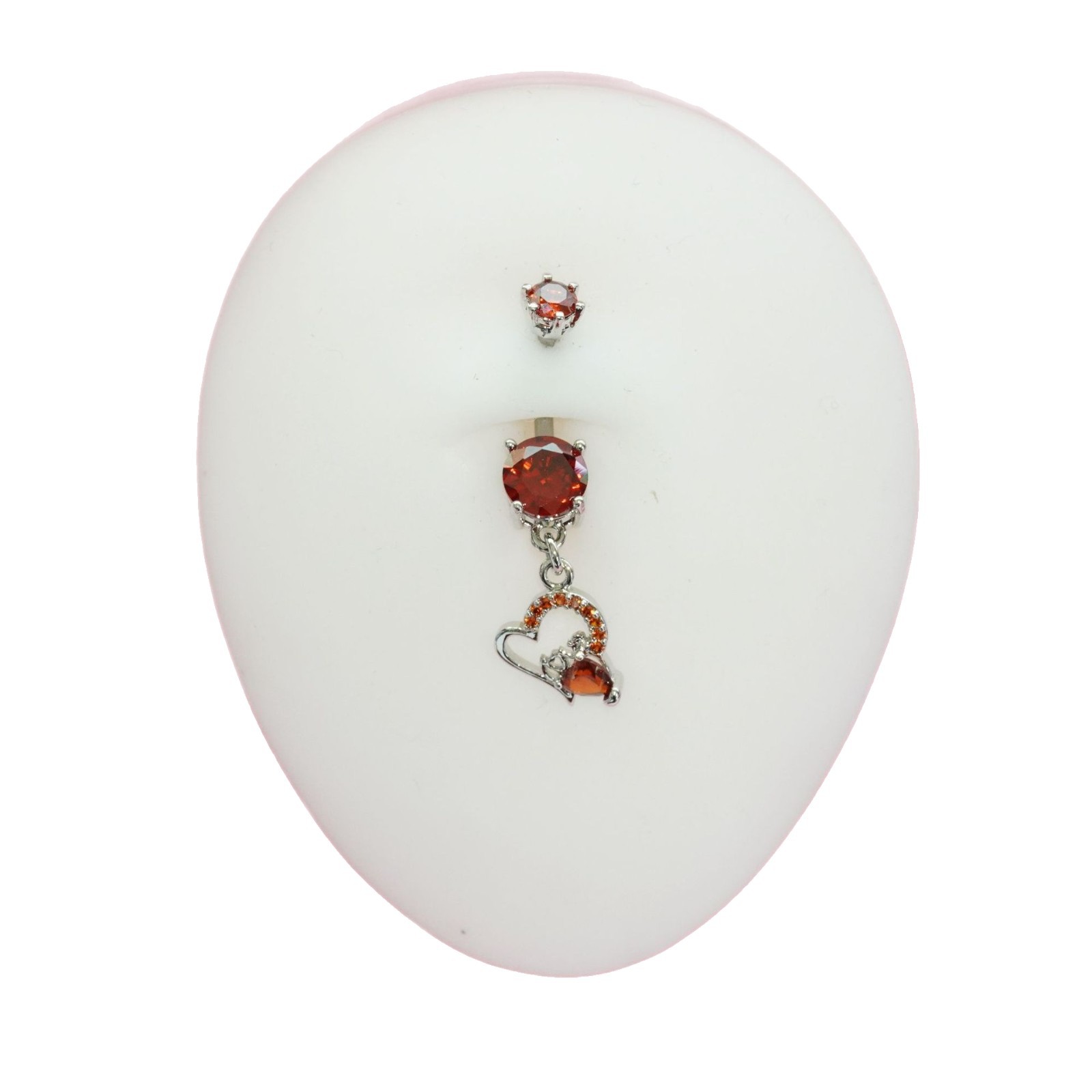 Tri-color Heart Belly Button Ring With Zircon Piercing Jewellery_voghion.com