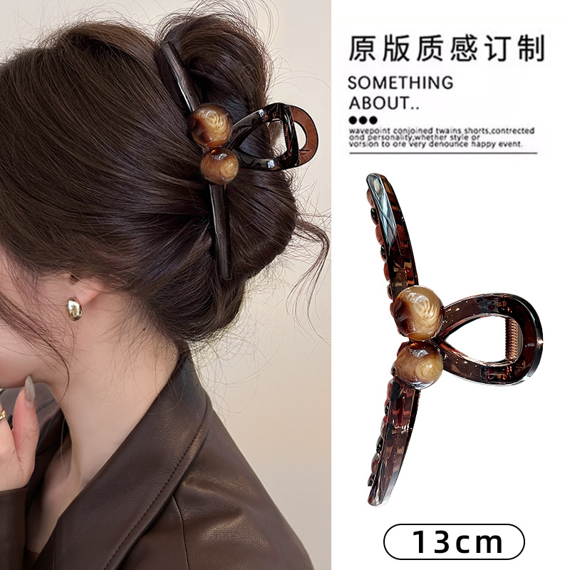 秋冬美拉德抓夹大号高级感头发发夹女后脑勺鲨鱼夹发量多夹子发饰