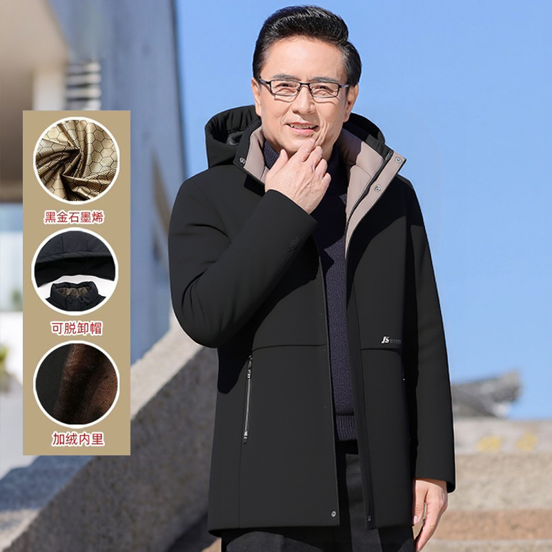 Chaqueta Térmica de Algodón para Adultos Mayores de Poliéster con Forro Polar para Invierno image 1
