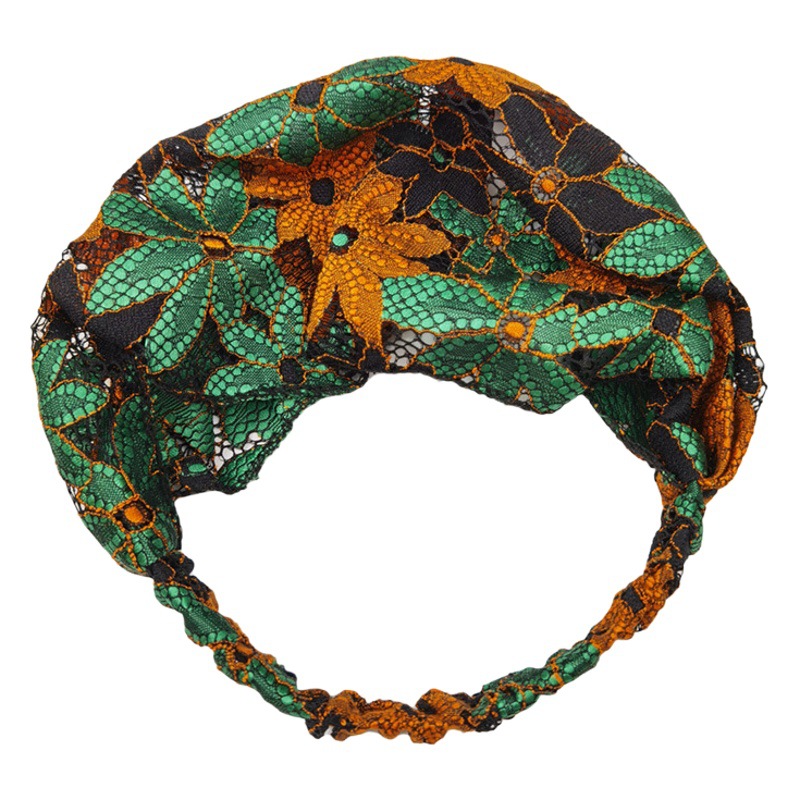 Banda para el cabello pañuelo en la cabeza hembra red rojo salida pañuelo Corea del Sur cuatro estaciones simple borde ancho pelo blanco cubriendo tocado estilo étnico encaje