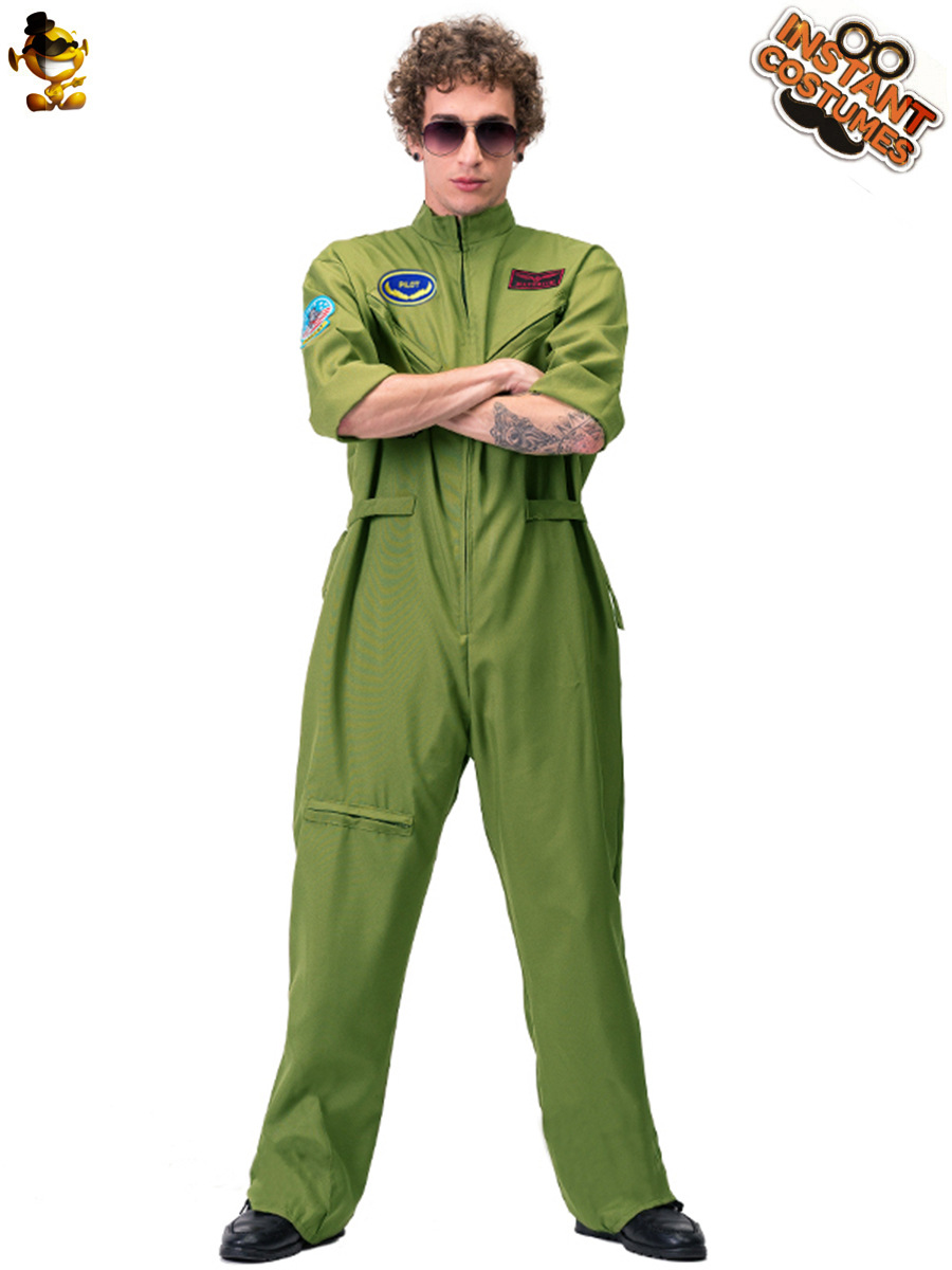 Traje de piloto de los hombres adultos traje de Rendimiento uniforme de la Fuerza Aérea de Halloween traje de fiesta Cosplay traje