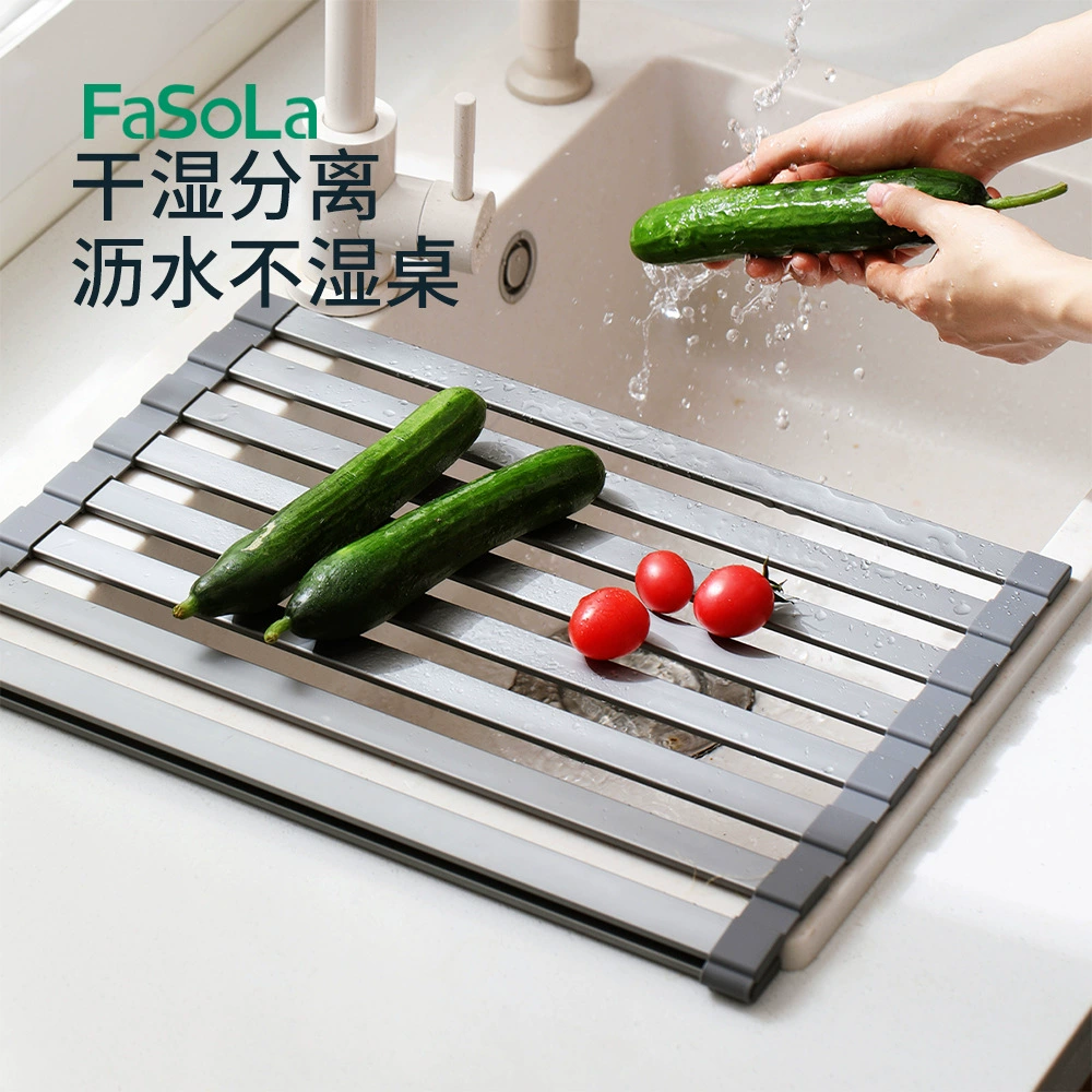 FaSoLa кухонная мойка алюминиевый поддон для слива, домашняя стойка для хранения посуды, раковина складывающаяся стойка для посуды