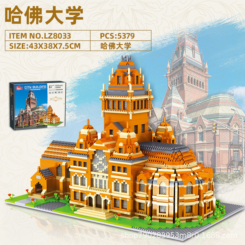 Grúa amarilla Torre Tiananmen diamante micro diamante partículas ensambladas serie de construcción modelo de alta dificultad bloques de construcción para adultos juguete