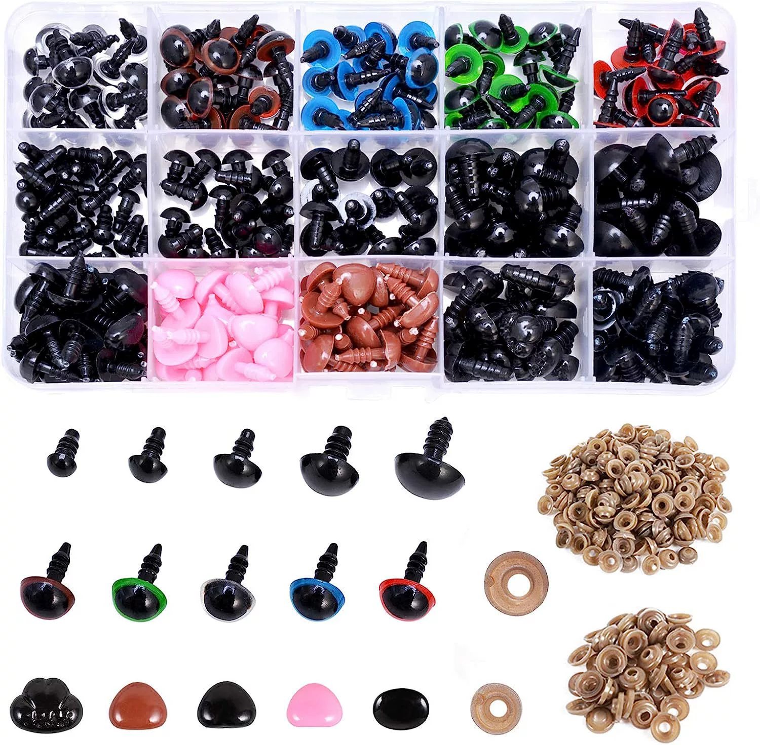 Цветные штучные глазные наборы пластиковые резьбовые куклы глаза DIY игрушки Материал ручной работы аксессуары с прокладками