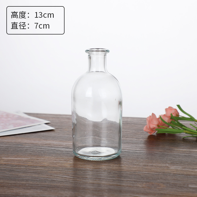 Jarrón clásico personalizado en relieve, vidrio transparente, adornos de escritorio para oficina, colgantes para dormitorio, mini decoración retro