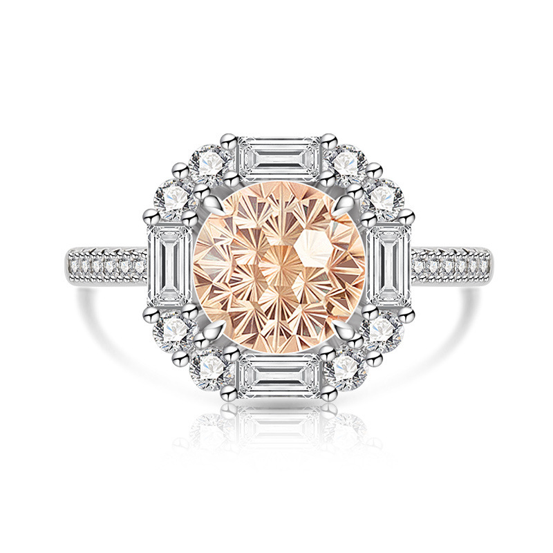 Gold Plated Fireworks Ring With Colored Gemstone And Diamond_voghion.com