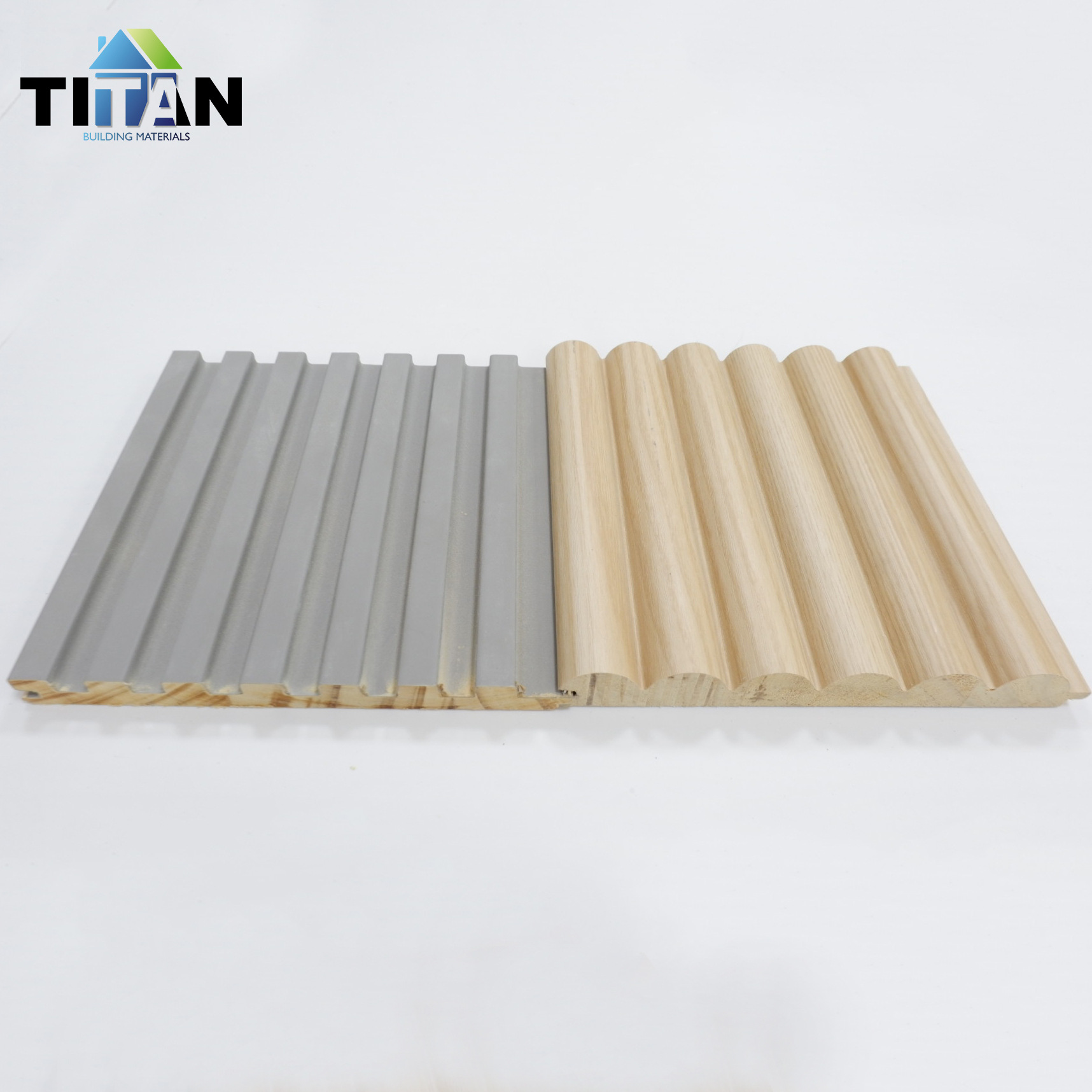 Tablero semicircular de fibra de bambú y madera Tablero ondulado para pared Tablero triangular de plástico de madera ecológica Rejilla semicircular de tablero de gran muralla