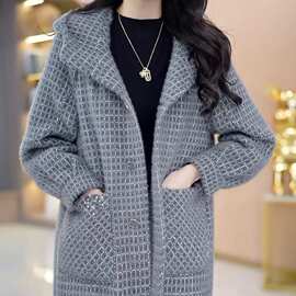 毛呢外套女2024年秋冬新款加绒加厚显瘦遮肉高端时尚呢子大衣女