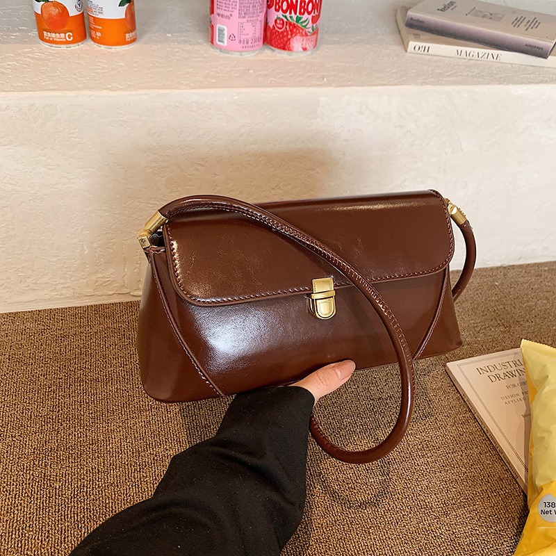 Luxury Women's Elegant Fashion Shoulder & Crossbody Bag, Retro Baguette Underarm Bag, Versatile Trendy New Arrival - Thumbnail 3
