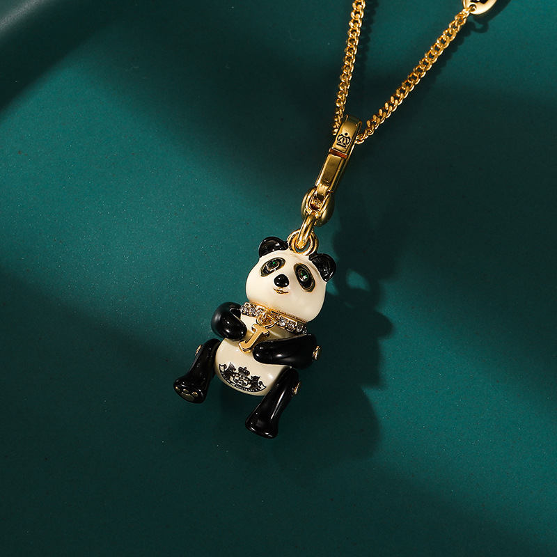 Wholesale boshuolin juicy cute animal pendant package pendant enamel glaze movable panda pendant Wholesale boshuolin juicy cute animal pendant package pendant enamel glaze movable panda pendant