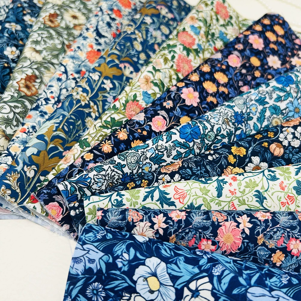 [JIT /TEMU /SHEIN 12片25*25cm花卉系列手工布组，DIY缝纫拼布]
