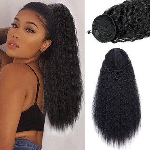 Wig Ponytail Corn Perm Drawstring Net Pocket Elastic Net Long Hair Wig Fluffy Cornrows Hair Extensions Pytail