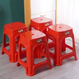 Factory Outlet Wholesale Thickened Plastic Stool Household Living Room Dining Table Chair Stackable Cooked Rubber Plate High Stool