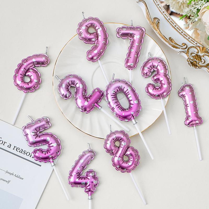 Ins velas de cumpleaños coreanas horneado pastel decoración decoración globo vela digital complemento vela rosa vestir