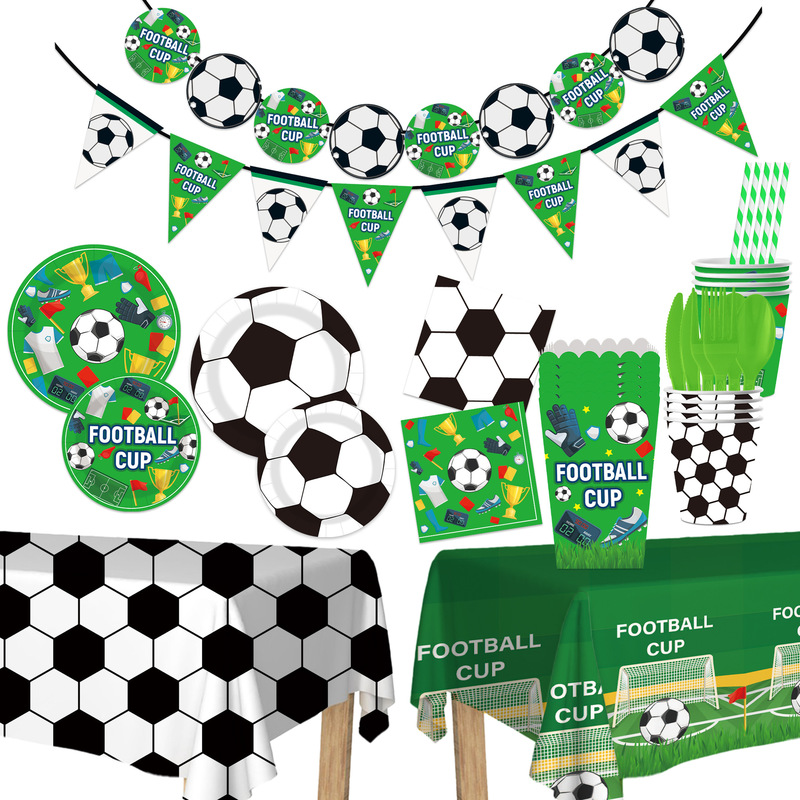 Cross-Border World Cup Football-Themed Disposable Paper Plates, Napkins, Paper Cups, Tableware Set, Party Decoration Supplies Cross-Border World Cup Football-Themed Disposable Paper Plates, Napkins, Paper Cups, Tableware Set, Party Decoration Supplies