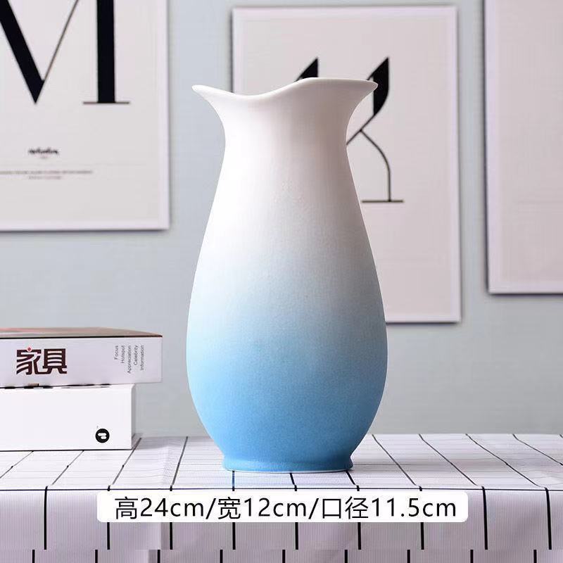 陶磁器の花瓶のカラーの乾いた花の満天の星の創意の水培緑の羅の花瓶の置物の客間の生け花の家庭の装飾品|undefined