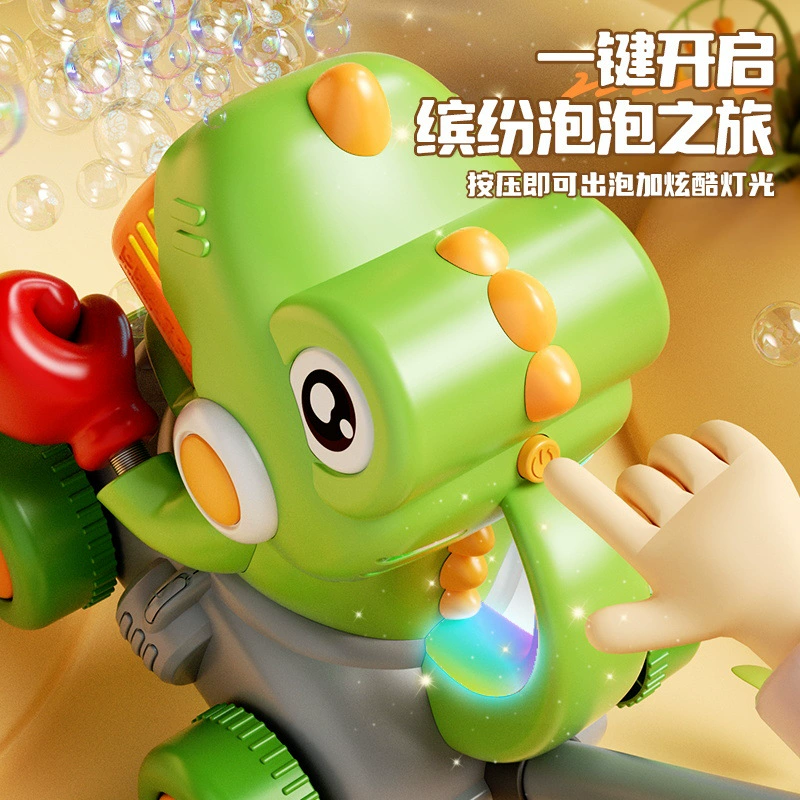 Bubble Cart Dinosaur Toy with Bubble Machine and Rabbit Animals - Push Walker, Finger-Push Game