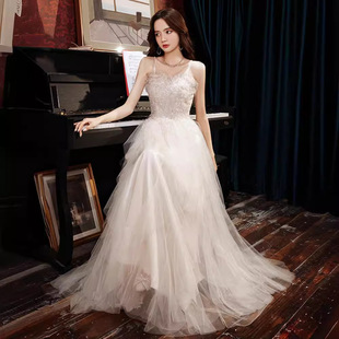 Suspender Evening Dress for Women 2025 New Classy Accessible Luxury Elegant Classy Birthday Banquet Host Celebrity Annual Meeting