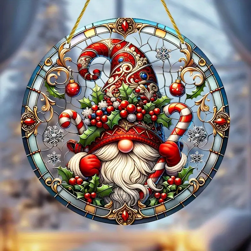 Fabricante de decoración de estilo de Navidad directa, Santa Claus, hombre de pan de jengibre y su casa de pan de jengibre decoración acrílica