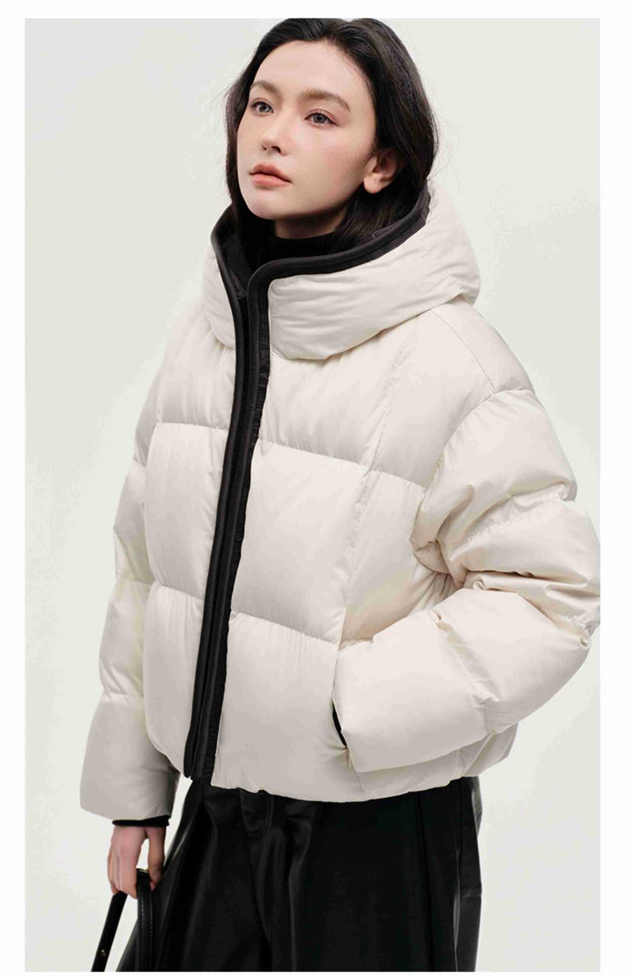 Ropa de exterior 2026 para mujeres pequeñas, chaqueta gruesa de algodón con capucha, estilo corto, resistente al viento, práctica para el invierno, versátil.