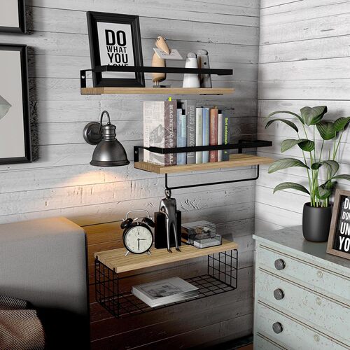 Iron wall shelf, bathroom wall towel rack, washroom supplies storage shelf, wall decoration rack