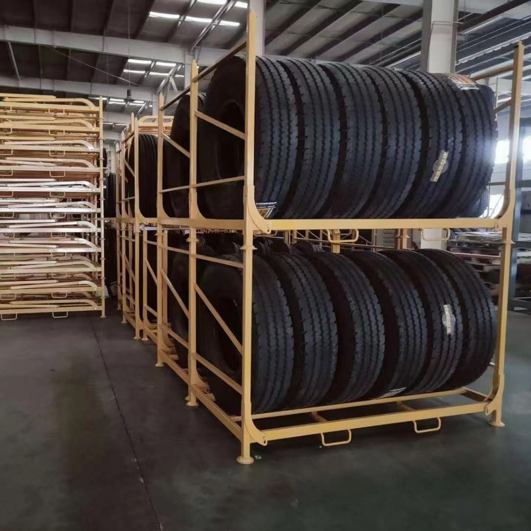 生产金属轮胎折叠铁架全钢生产加厚金属架产品自重90公斤适合堆垛