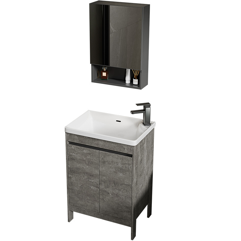 Apartamento pequeño ultra estrecho armario de lavabo de piso combinado espacio armario de baño de aluminio lavabo baño profundo lavabo