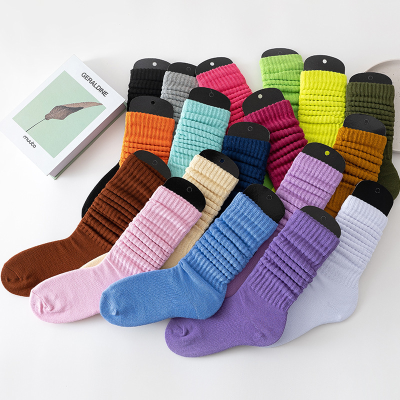 SYVISS solid color pile socks European and American men's and women's socks warm leg socks cross-border stouch socks bubble socks