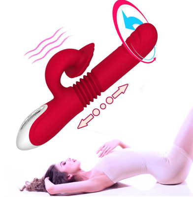 SHMILY斯米莉伸縮搖擺雙頭震動棒雙震拍打式女用自慰器具壹件批發