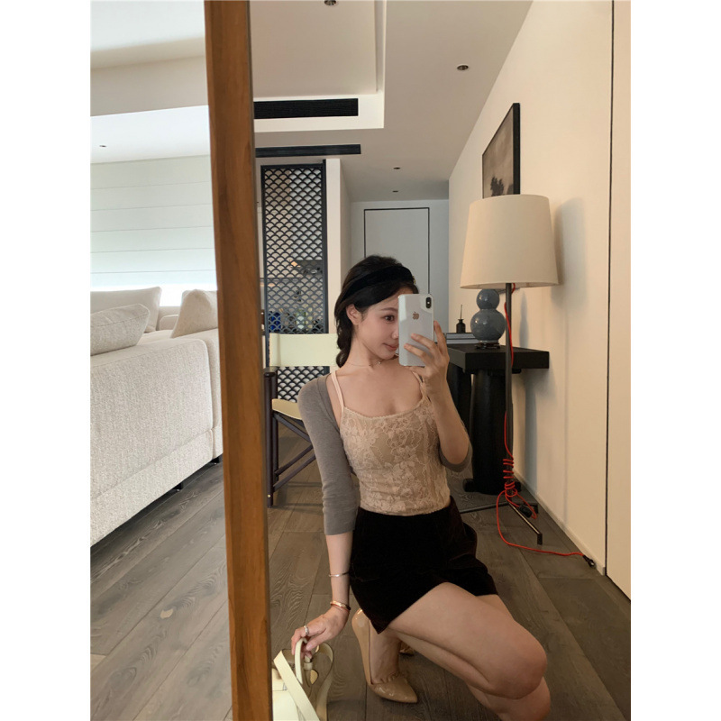 昕可达 dolly古董少女_绝美小重工zim蕾丝绣花吊带背心|undefined