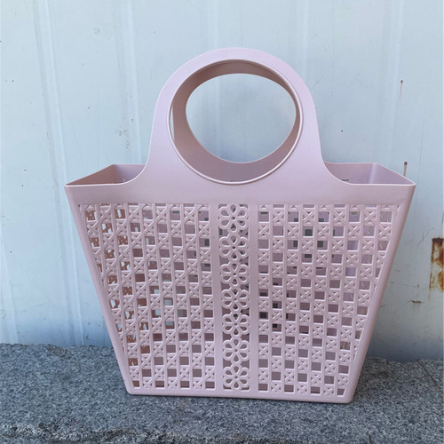 Bath Basket Hand Basket Soft Plastic Bathroom Bath Basket Women's Wash Bath Blue Storage Basket Frame Dirty Clothes Laundry Basket