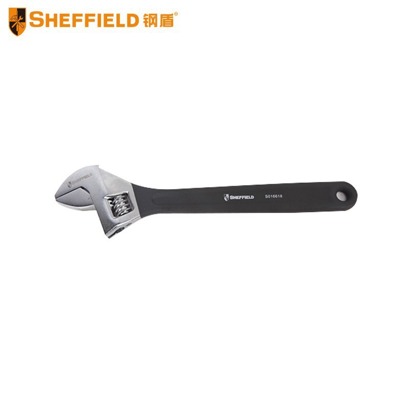 钢盾S016804 沾塑柄活络扳手4寸活动扳手激光刻度扳手活口扳手