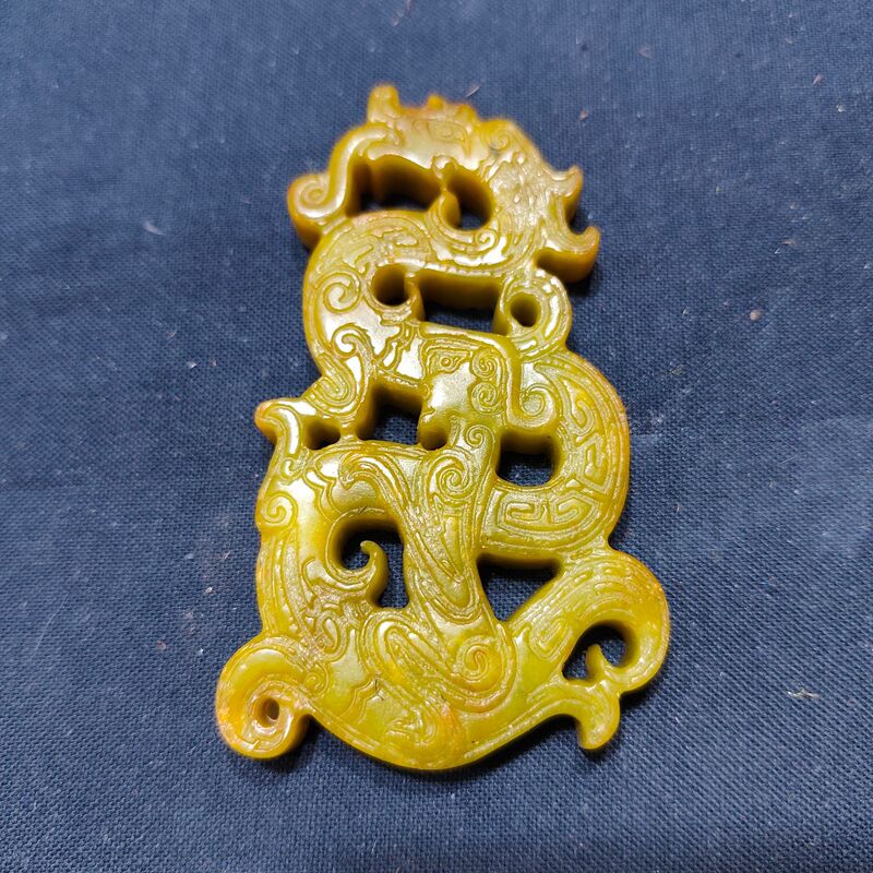 大量批发老岫玉古玩玉器捡漏做旧兽面镂空八卦古玉老玉挂件|undefined