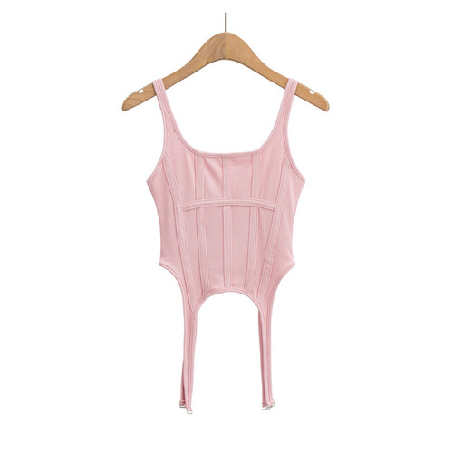 Sexy European and American Fishbone Corset Hooked Vest for Women,  New Arrival—Instagram-Worthy, Slim-Fit U-Neck Short Top Trendy