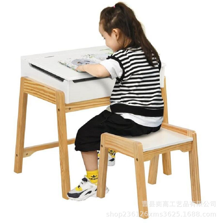 Solid wood children's building blocks toy table factory direct learning chair multifunctional interesting painting table solid wood table can be set