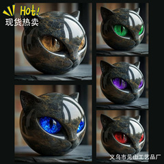 跨境新品万圣节Luxury Black Cat Figurine奢华黑猫雕像家居装饰